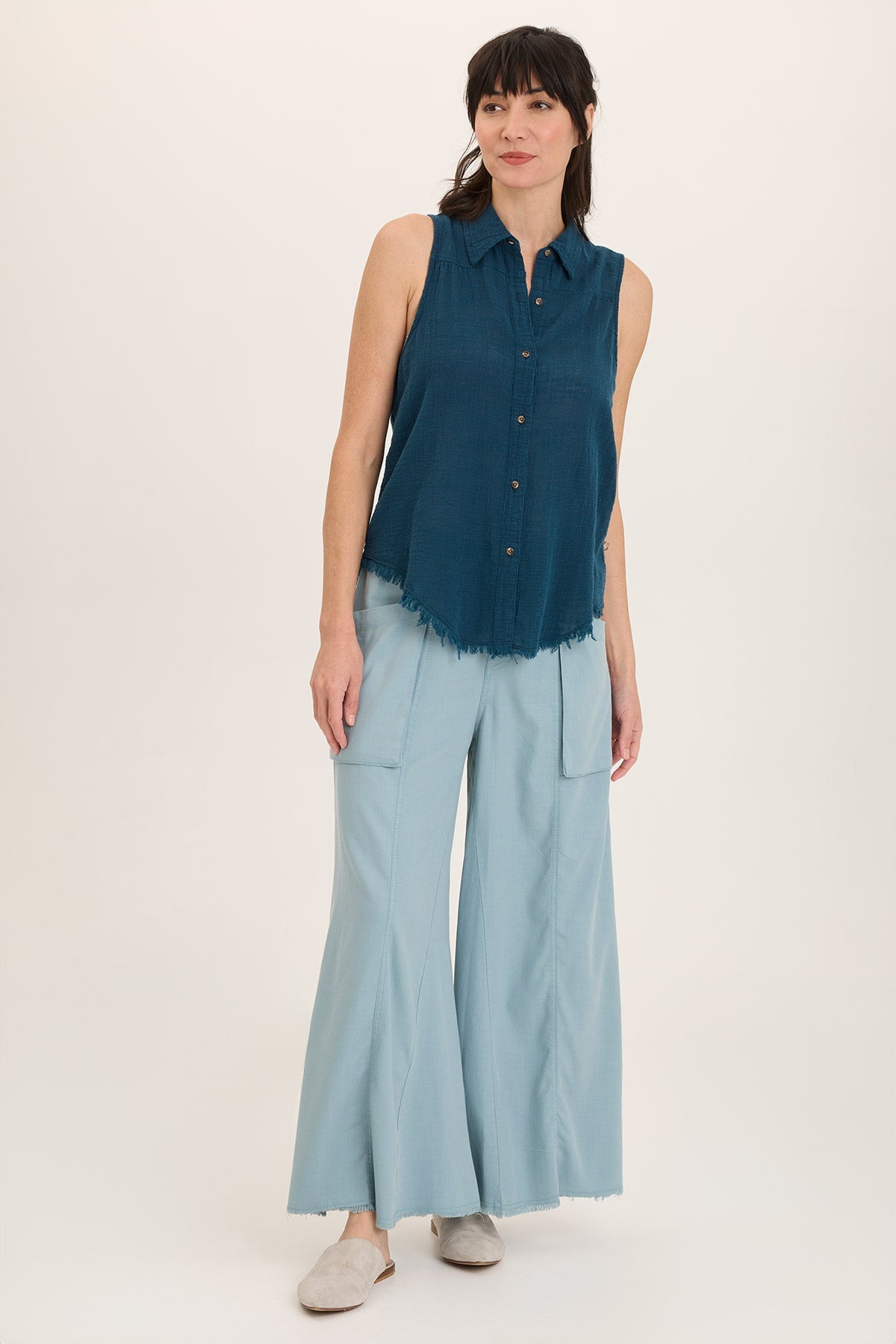 Otto Gauze Button-Up Top