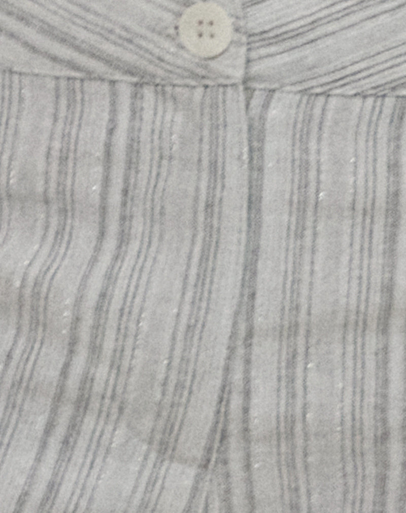 Ada Micro Short in Ivory Grey Stripe