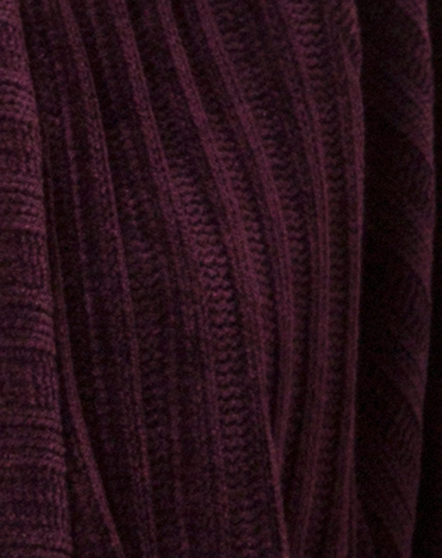 Boyfriend Cardigan in Chenille Plum