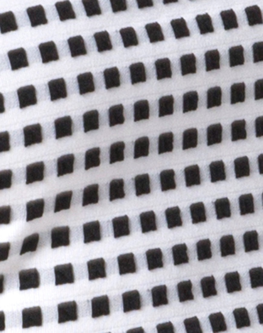 Ciara Top in Gingham Ivory Black