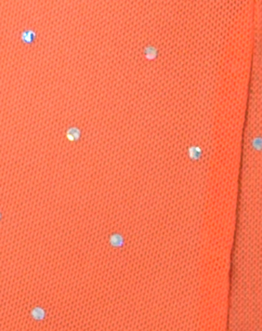 Bike Short in Crystal Net Orange