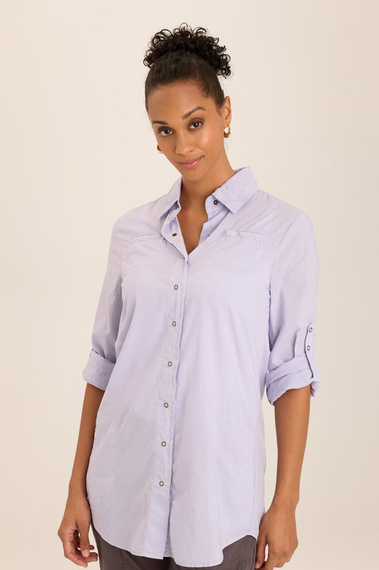 Reporter Soft Voile Button-Down Blouse