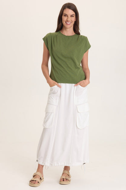 Arwen Soft Jersey Mock Neck Tee