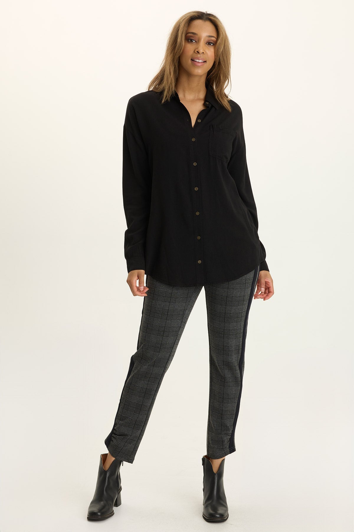 Nestor Plaid + Stripe Ponte Pant