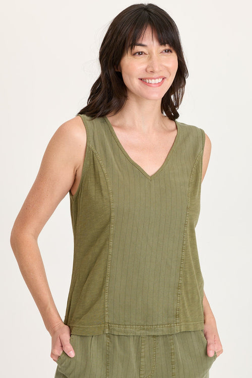 Siska Pinstripe V-Neck Tank