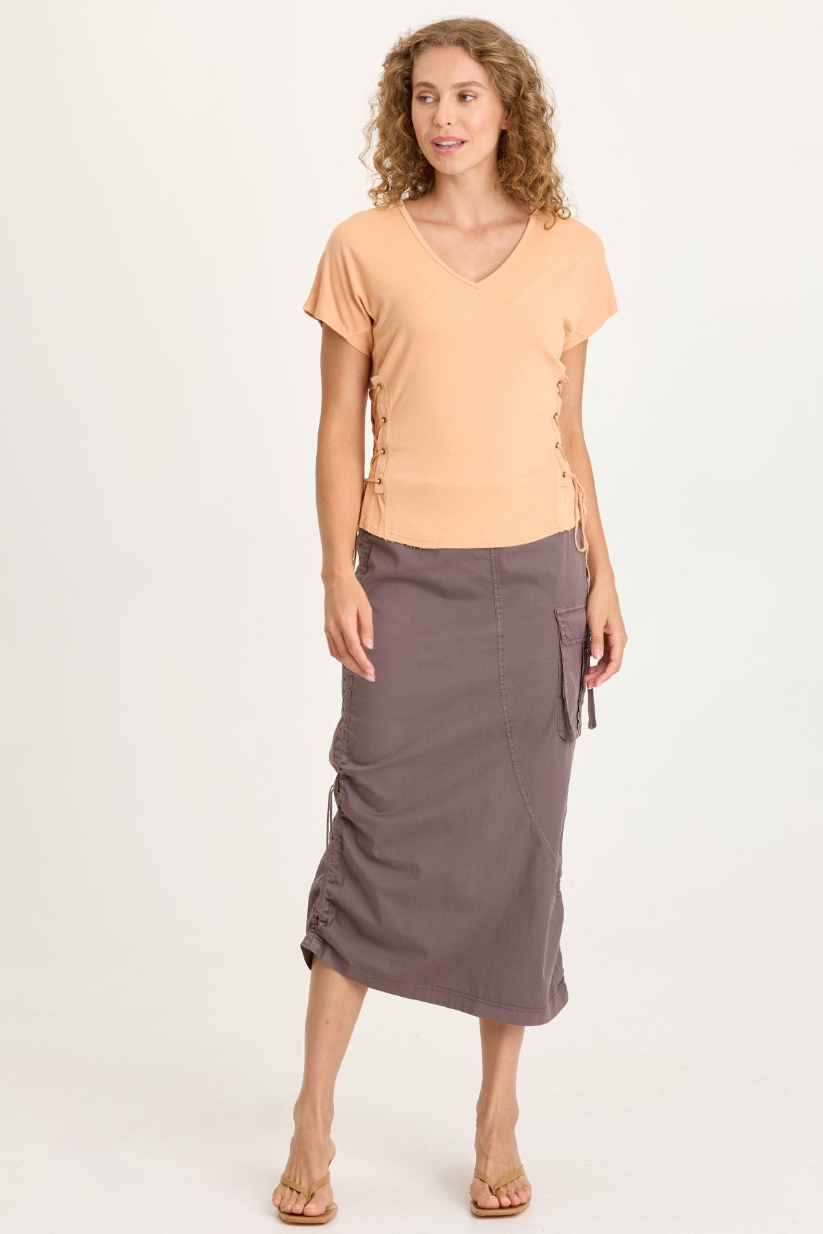 Sandro Jersey Lace-Up Top