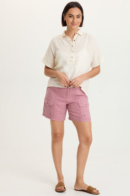 Jayci Linen Cargo Short