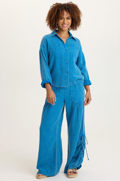 Muriel Gauze Wide-Leg Pant