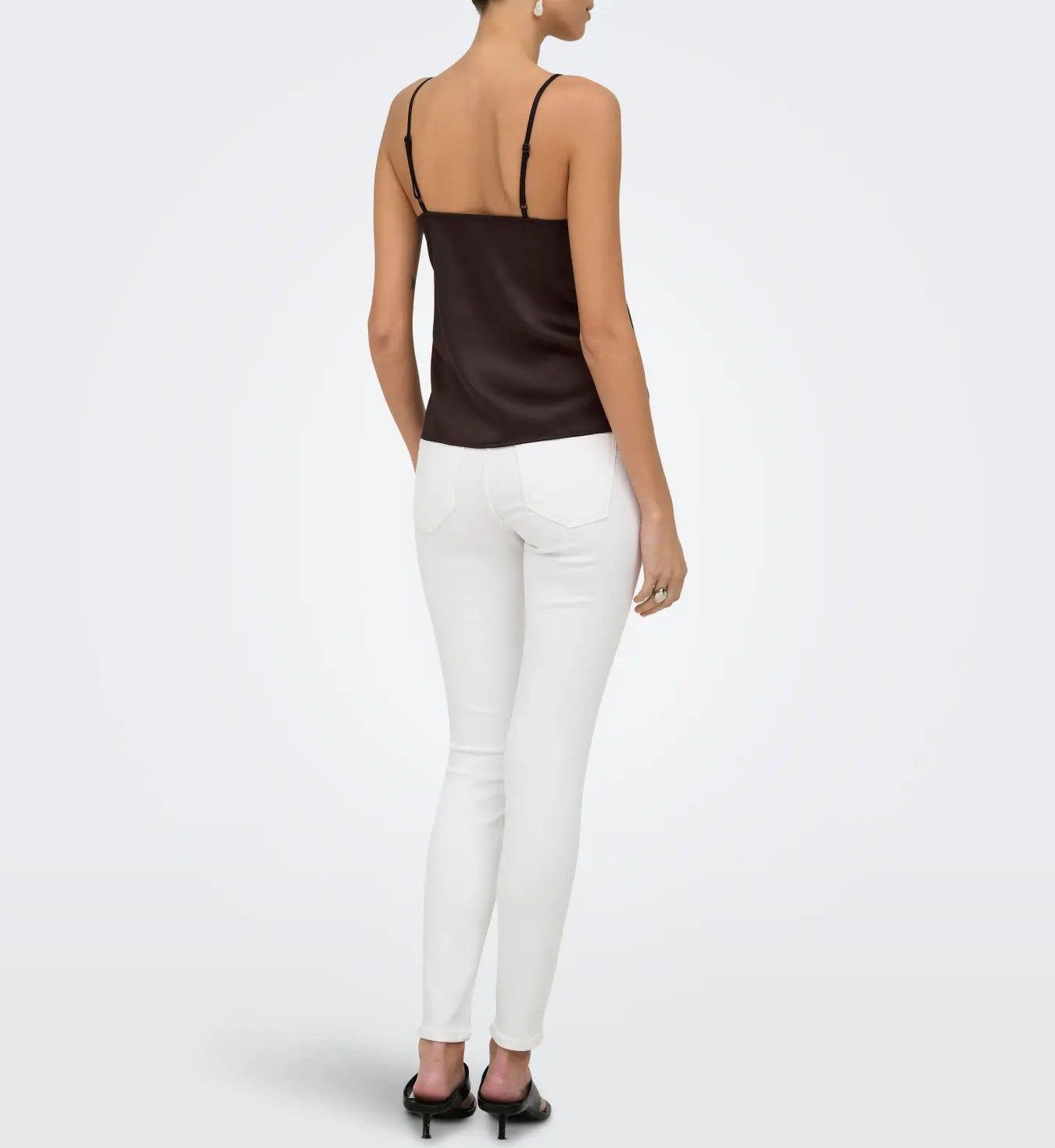 ONLY Faraya Lace Trim Satin Tank