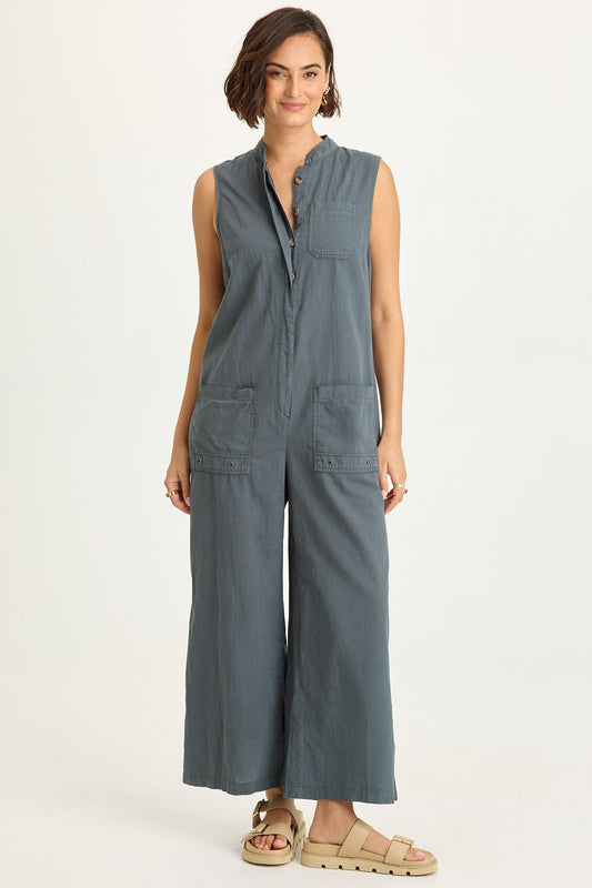 Tawnie Linen Button-Up Jumpsuit