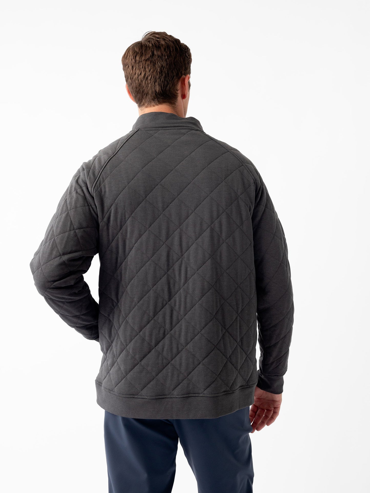 Men's Brushed Bamboo Quilted Snap Pullover - Last Chance
