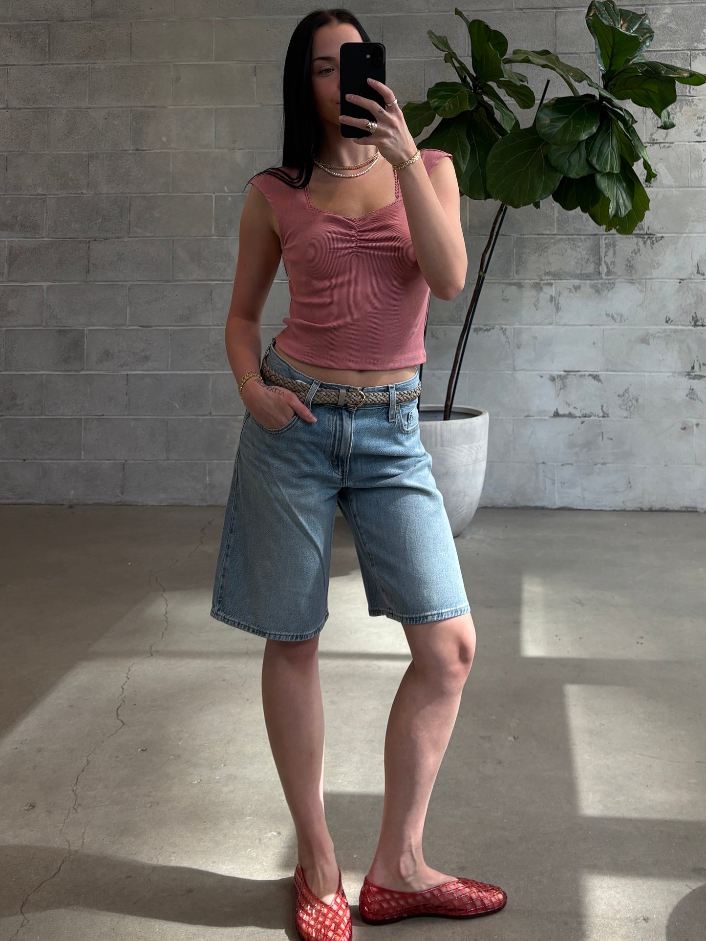 ONLY Short Sleeve Ruched Front Top