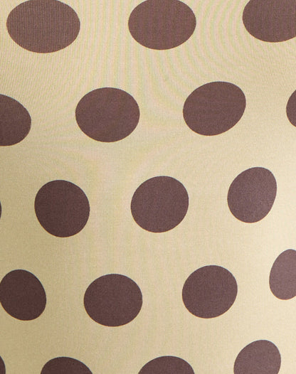 Agneta Tee in Yellow with Big Brown Polka Dots