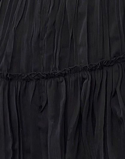 Anahita Tiered Skirt in Chiffon Black