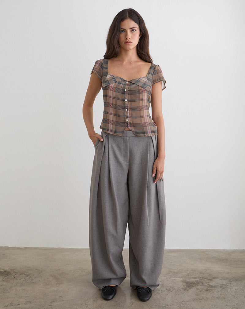 Arden Tie Waist Trouser in Tailoring Grey