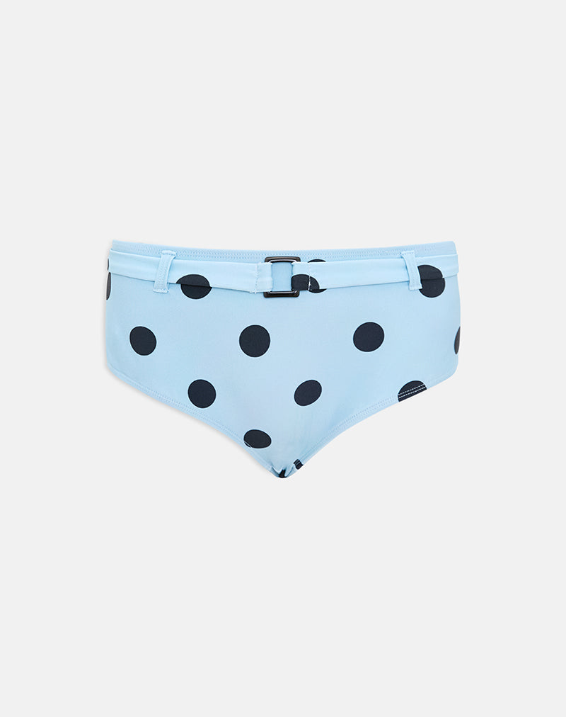 Avi Swim Short in Blue with Polka Space Black and Belt