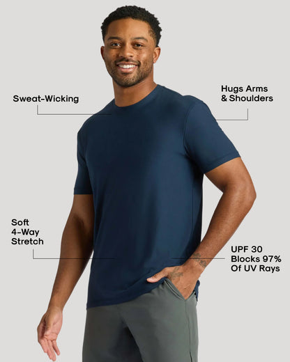 Navy Active Crew Neck Tee