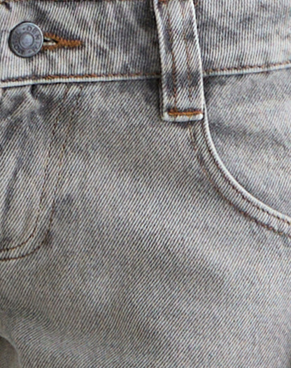 Bell Bottom Low Rise Flare Jeans in Bleached Grey