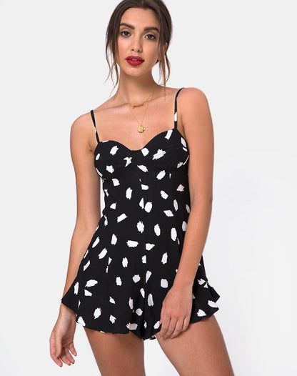 Berji Playsuit in Diana Dot Black