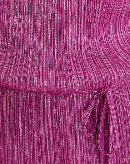 Bherita Top with Beads in Shimmer Plisse Hot Pink