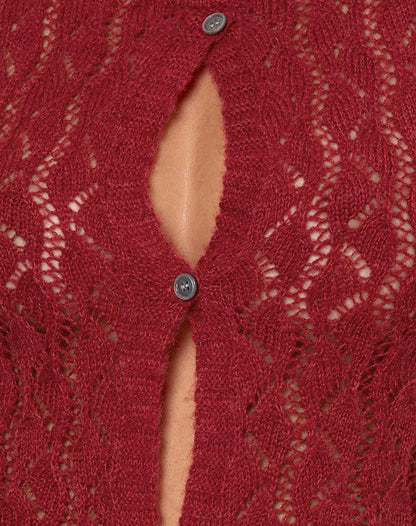 Birama Button Tank Top in Knit Red