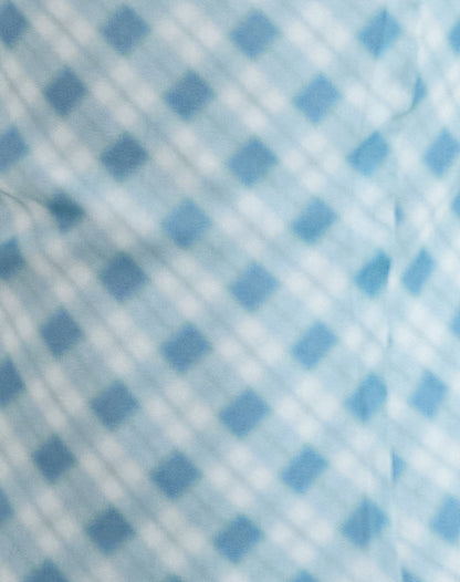 Briva Neck Tie Top in Blurred Check Blue