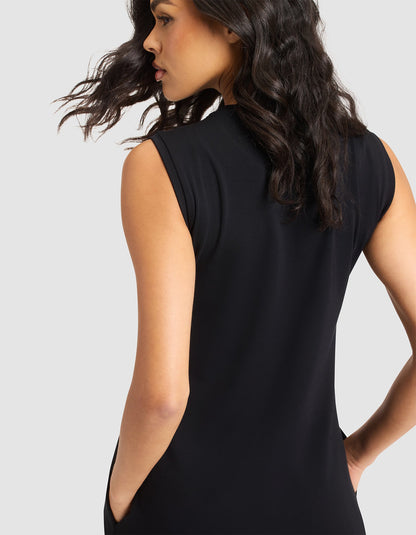 Women's Brushed Bamboo Sleeveless Midi Dress