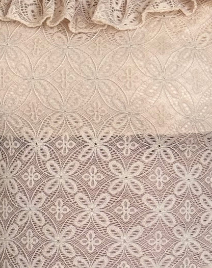 Caelyn Long Sleeve Top in Textured Nude Lace