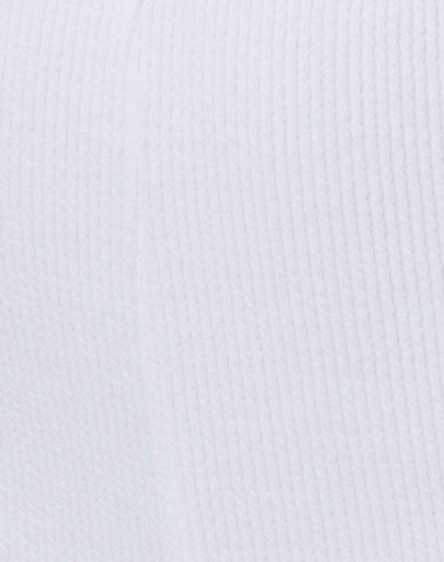 Bike Short in Mini Rib White