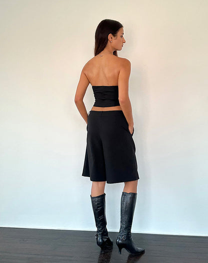 Ayna Longline Shorts in Tailoring Black