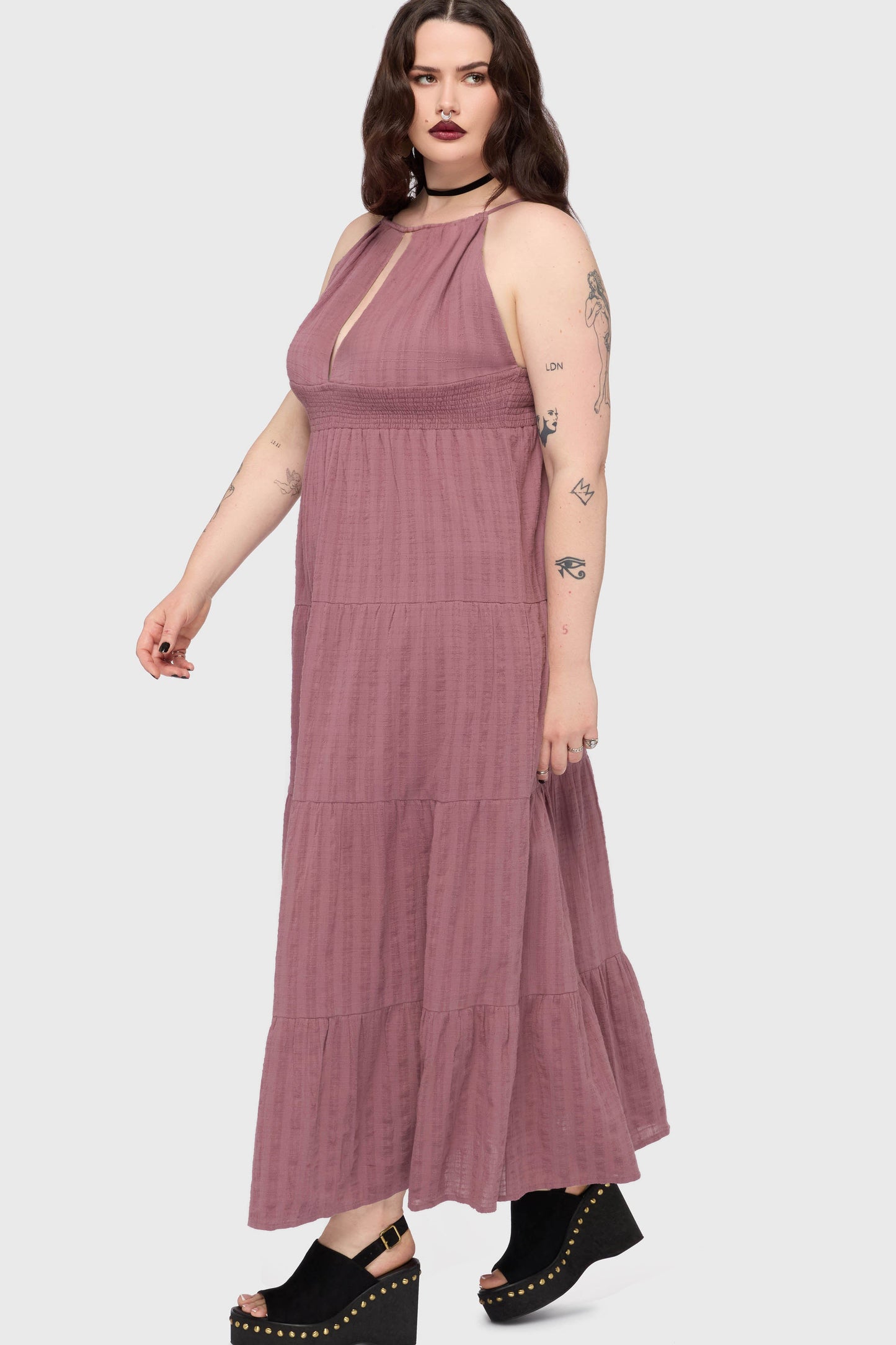 Gaia Adorned Textured Dress
