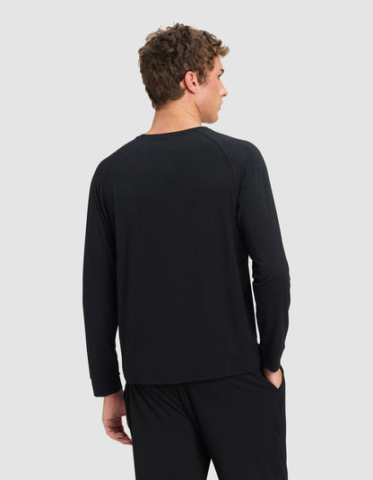Men's Bamboo Stretch-Knit Long Sleeve Pajama Set