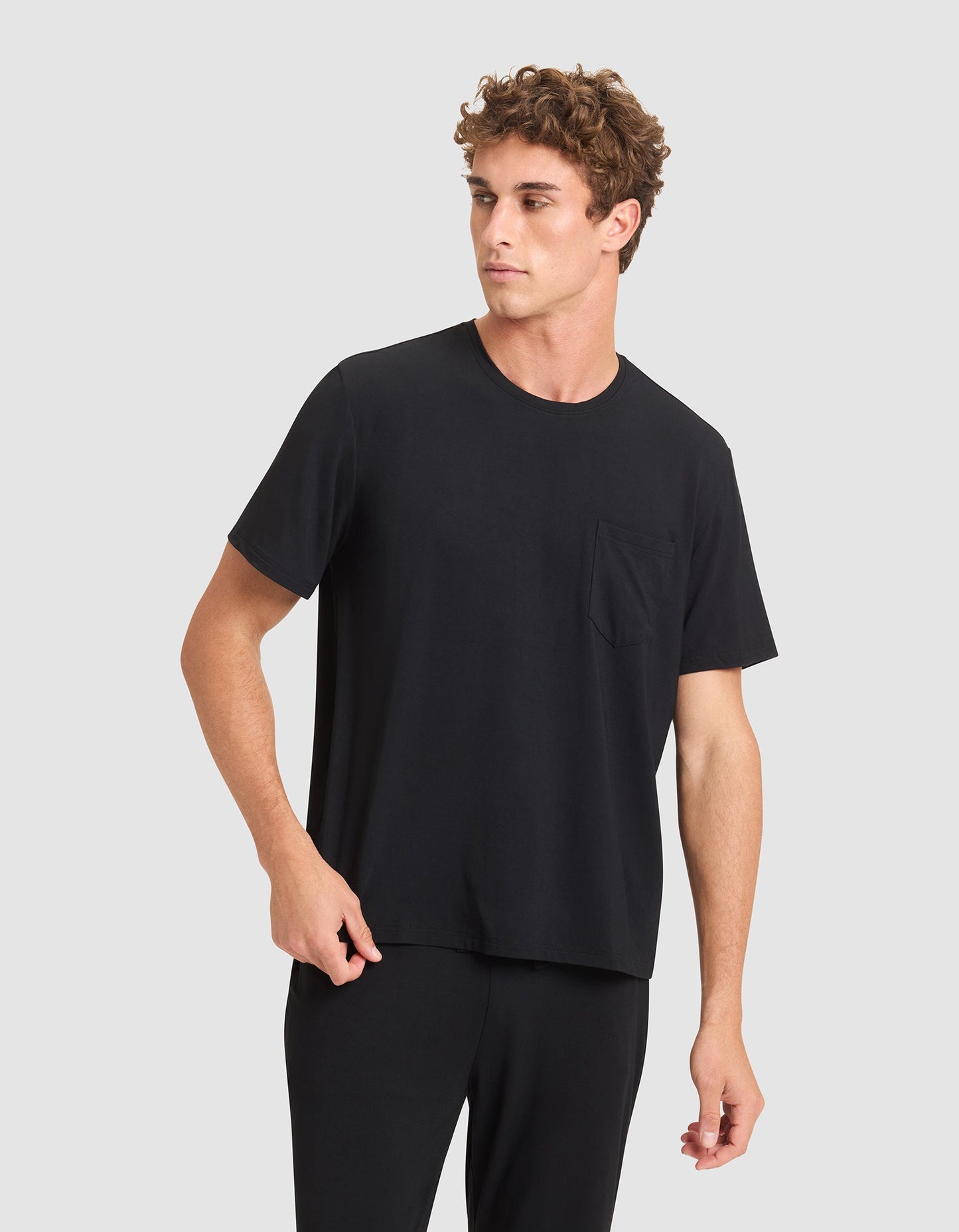 Men's Bamboo Stretch-Knit Short Sleeve Pajama Set