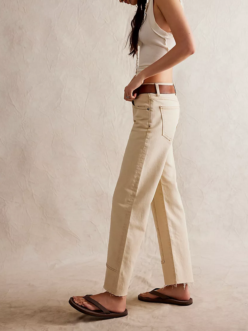 FREE PEOPLE Risk Taker Mid-Rise Straight Jeans