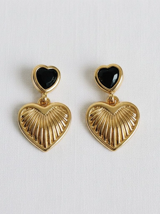 27 Textured Heart Drop Earrings