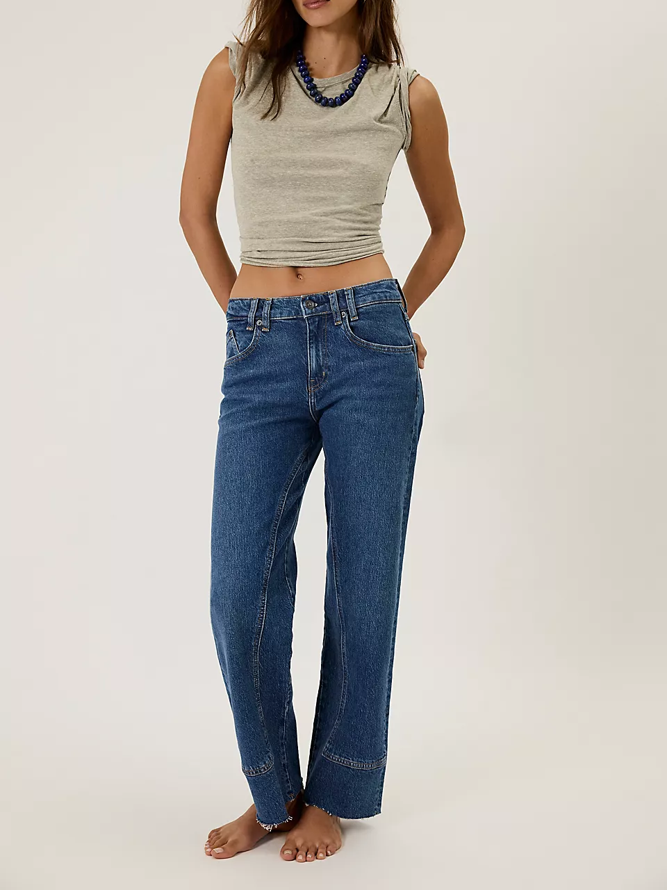 FREE PEOPLE Risk Taker Mid-Rise Straight Jeans
