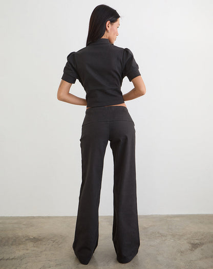 Alora Pocket Trouser in Dark Grey