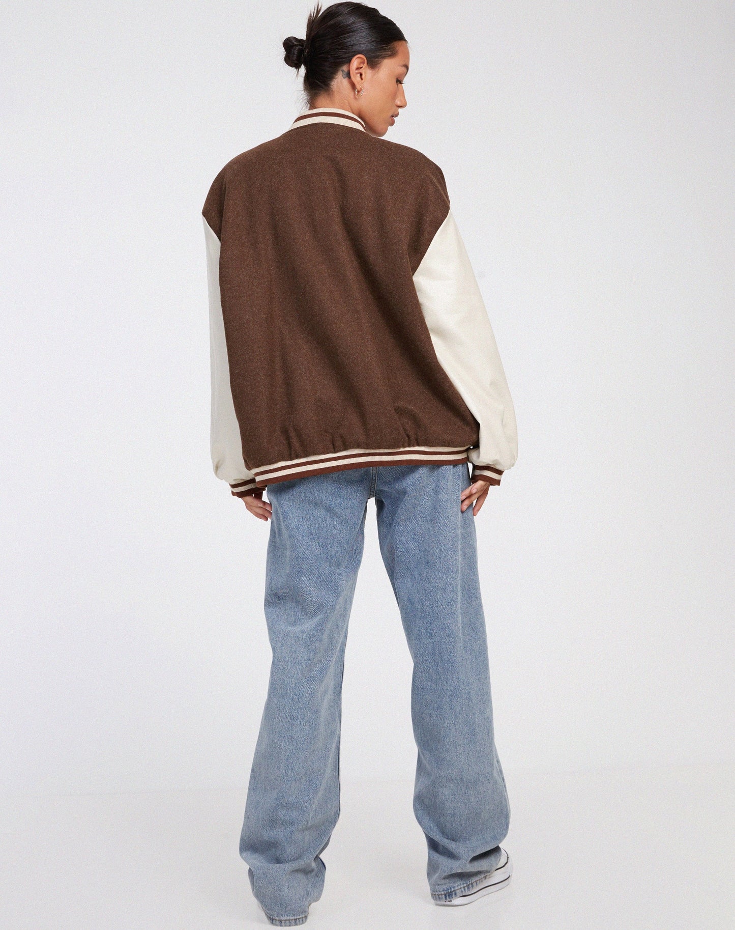 Bama Varsity Jacket in Brown Beige