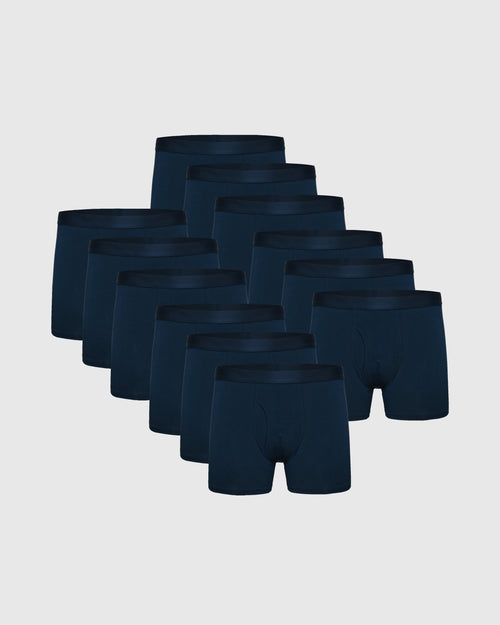 Navy Boxer Trunks W/ Fly 12-Pack