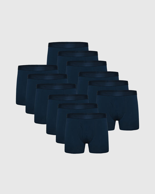 Navy Boxer Trunks W/ Fly 12-Pack