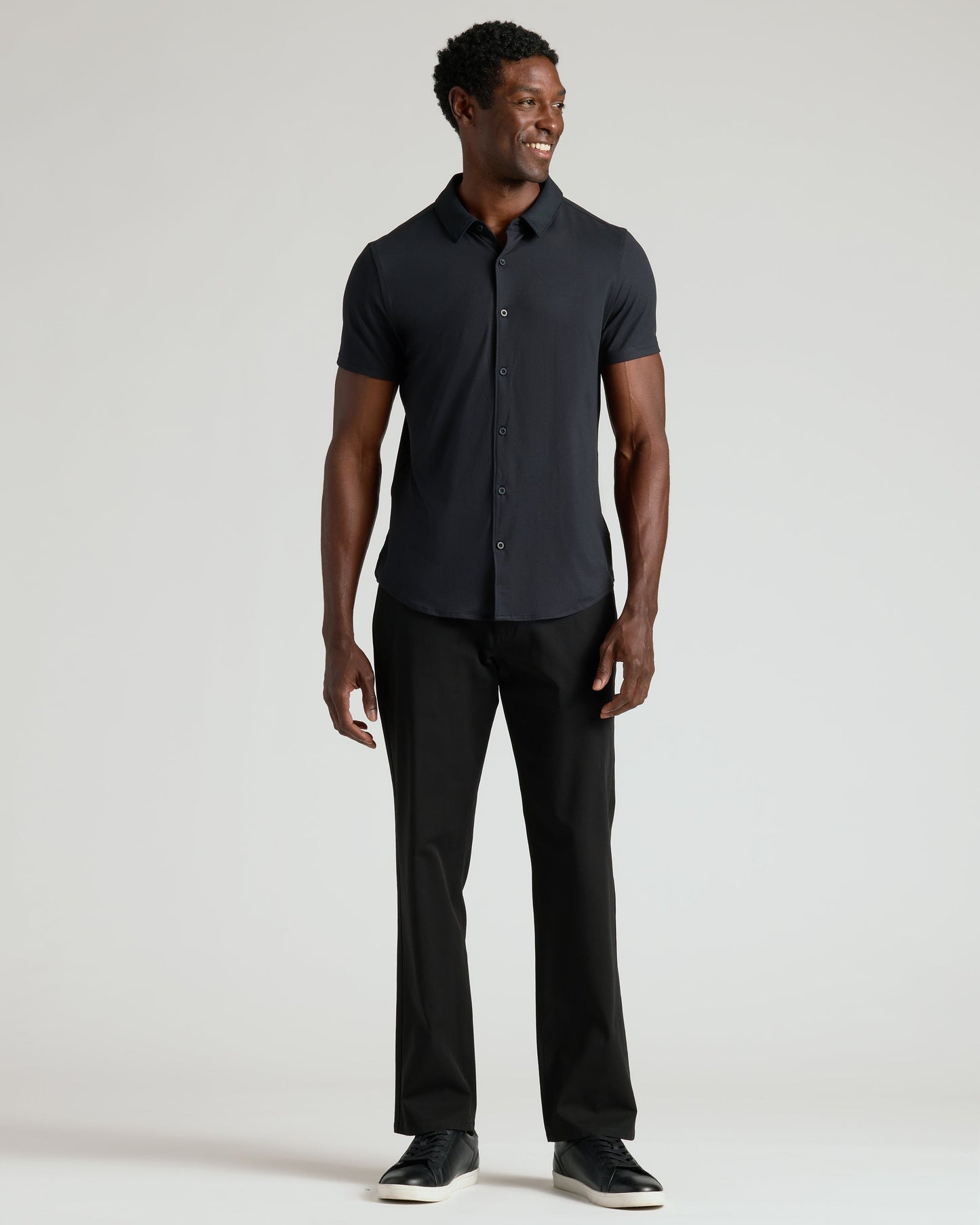 Black Short Sleeve Comfort Knit Shirt