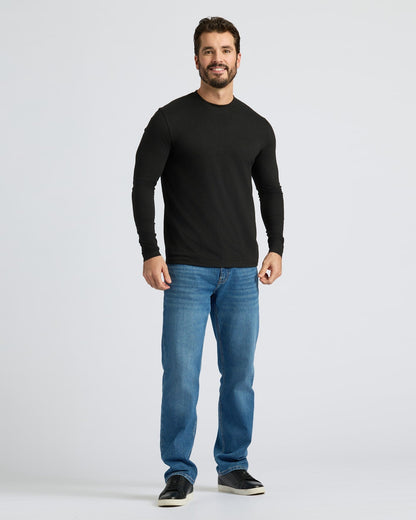 Black Classic Long Sleeve Crew Neck 3-Pack