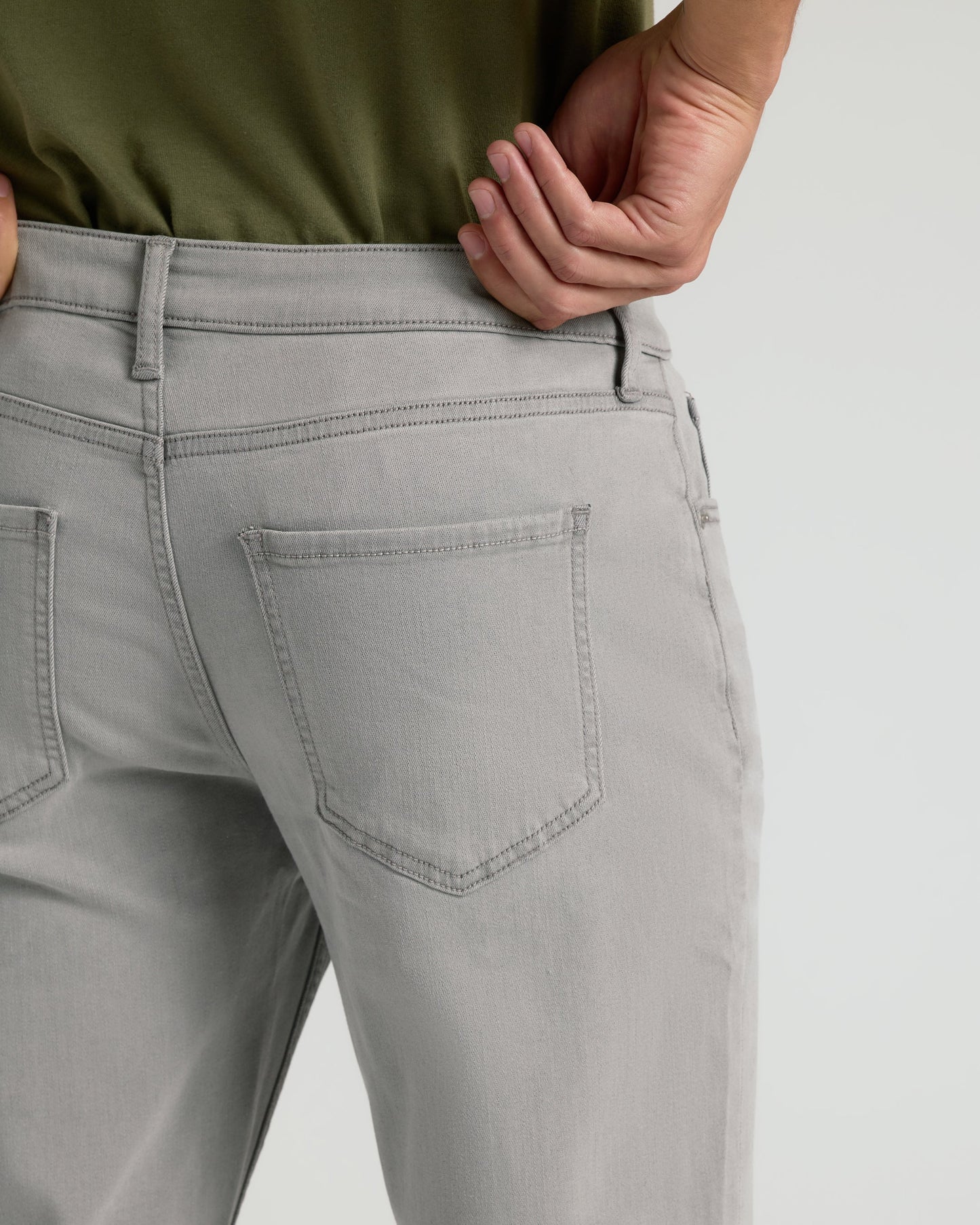 Medium Gray Wash Straight Comfort Stretch Jeans