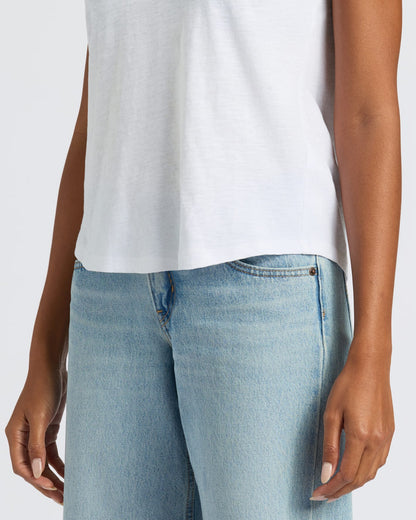 Womens Navy & White Relaxed Slub V-Neck Tee 2-Pack