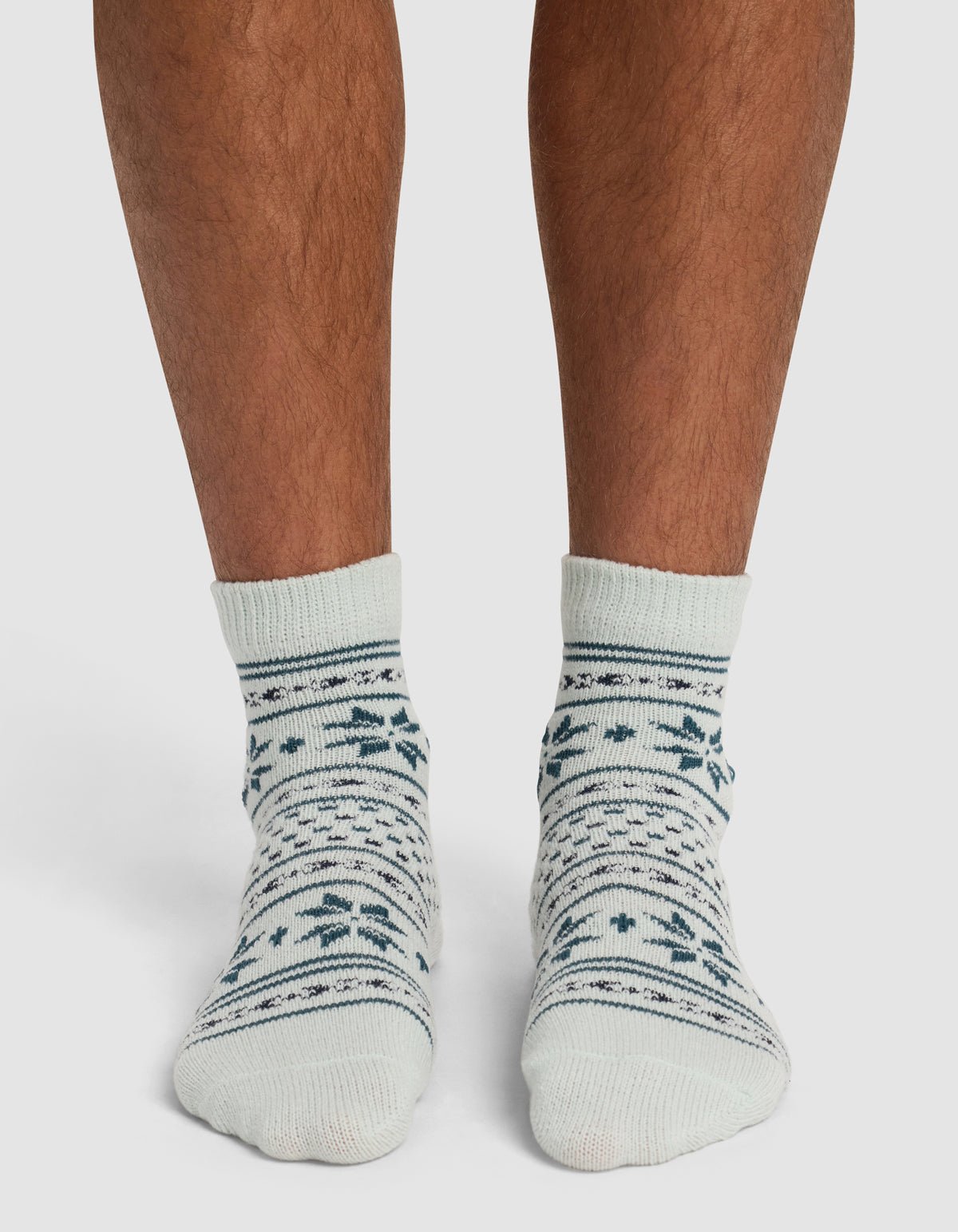 Snowflake Plush Lounge Quarter Sock - Last Chance