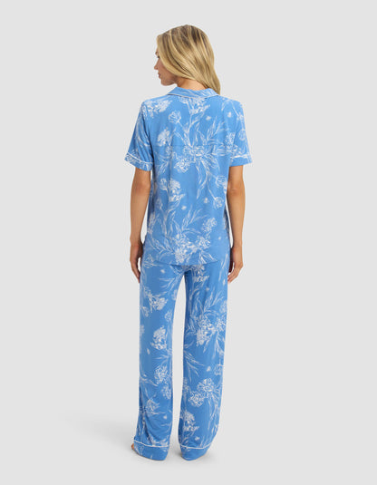 Women's Bamboo Stretch-Knit Short Sleeve & Pant Pajama Set