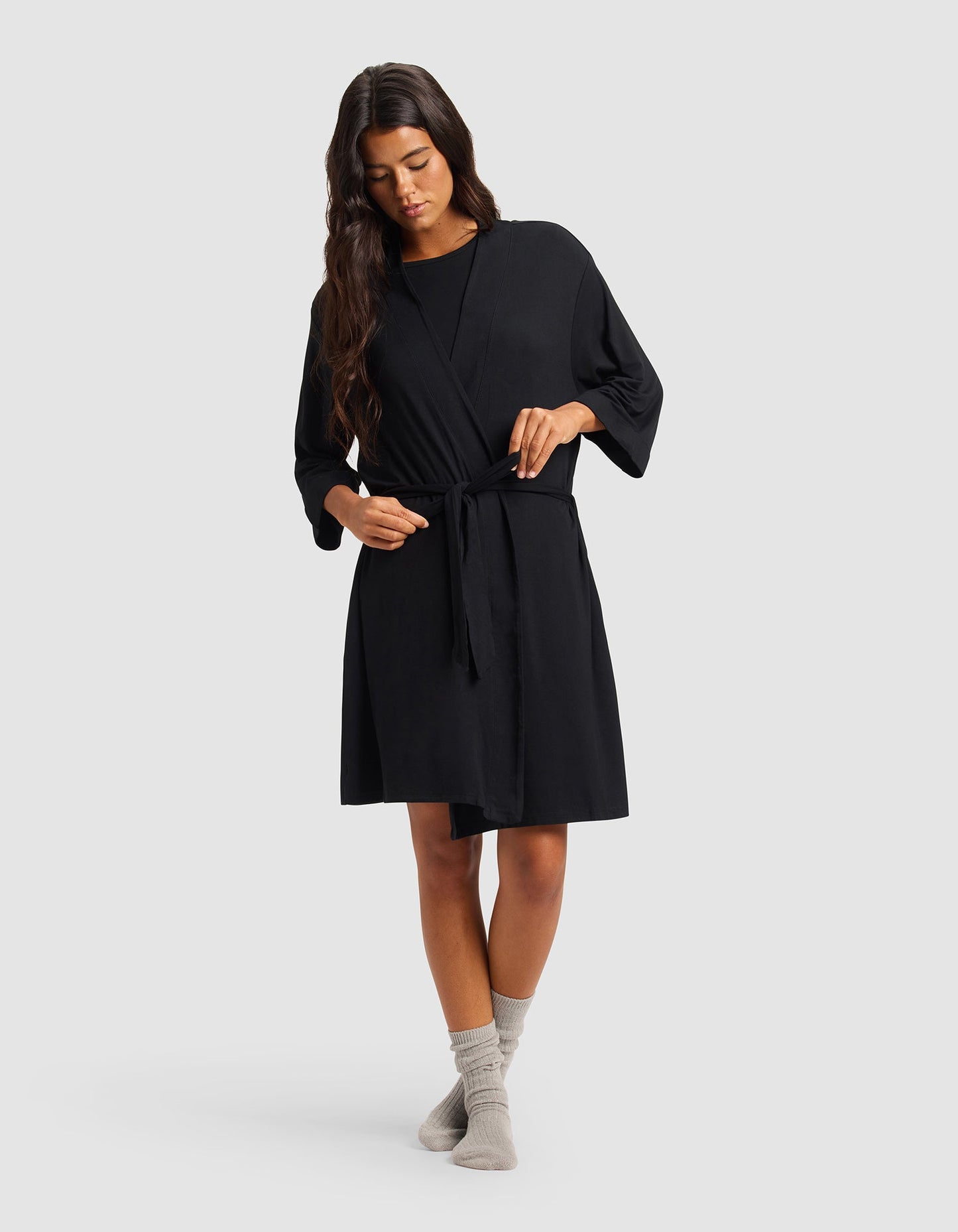 Women's Bamboo Stretch-Knit Kimono Robe