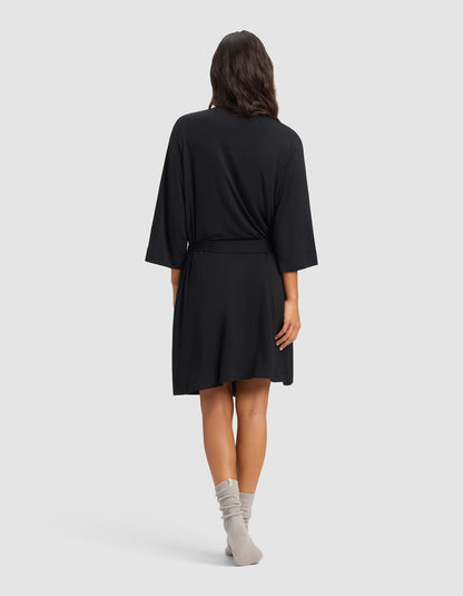 Women's Bamboo Stretch-Knit Kimono Robe