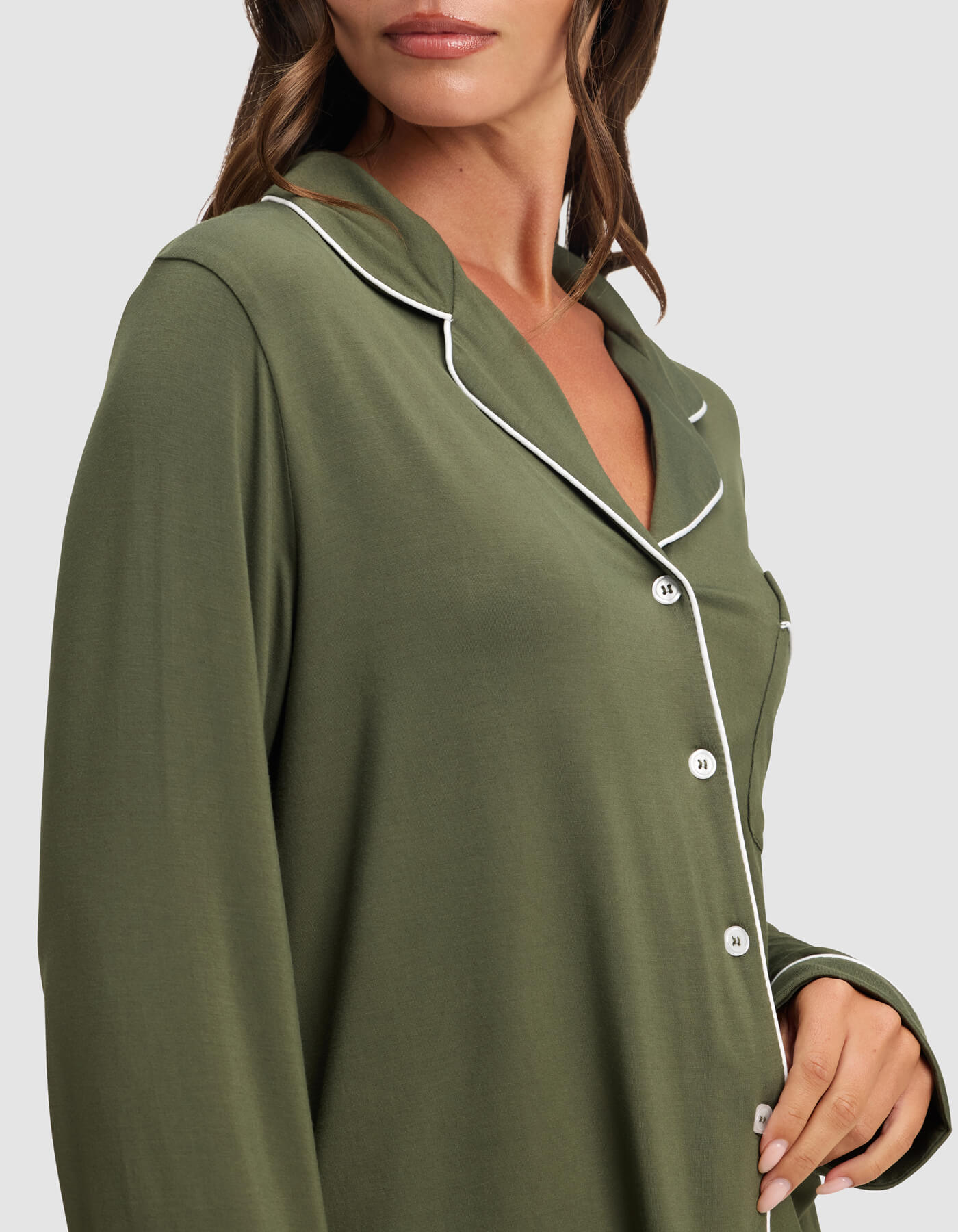 Women's Bamboo Stretch-Knit Long Sleeve Pajama Top