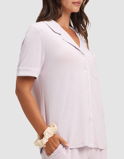 Women's Bamboo Stretch-Knit Short Sleeve & Pant Pajama Set